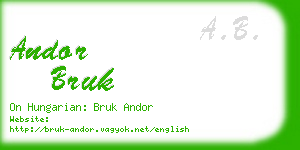 andor bruk business card